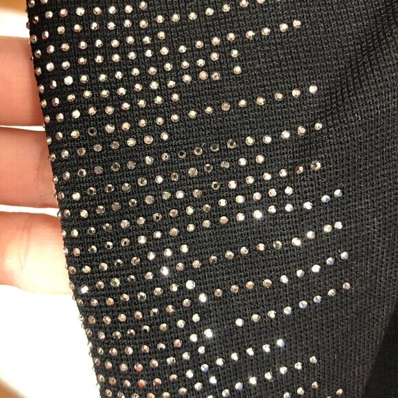 Zara Big Shoulder Sparkle Rhinestone 3/4 Sleeve Knit Top Sz‎ S - Picture 4 of 9